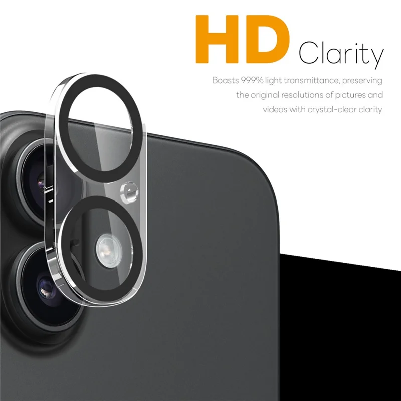 NORTHJO 2 Stück Kameraobjektiv-Schutz Schwarz Kreise 3D Vollflächiger Klarer Gehärteter Glasschutzfilm für iPhone 17