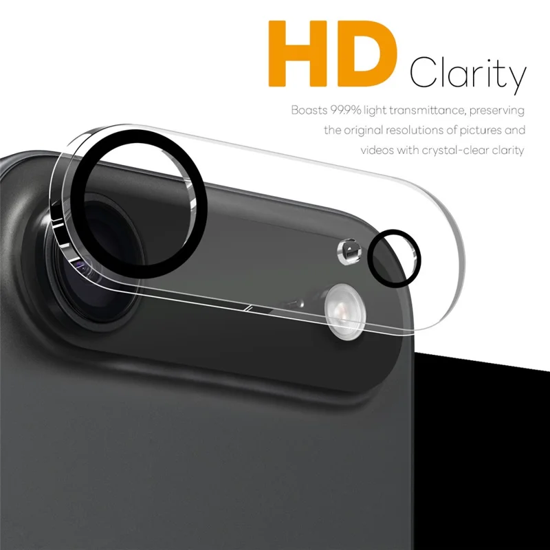 NORTHJO 2 Unidades Protector de Lente de Cámara para iPhone 17 Círculos Negros Cristal Templado Transparente Cobertura Completa 3D