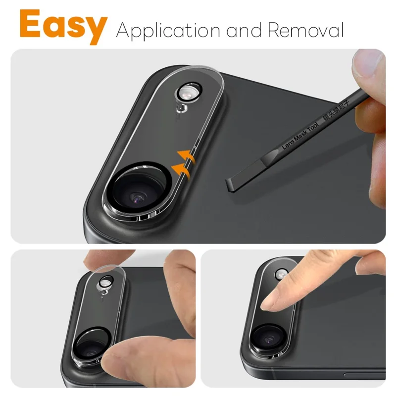 NORTHJO 2 Unidades Protector de Lente de Cámara para iPhone 17 Círculos Negros Cristal Templado Transparente Cobertura Completa 3D