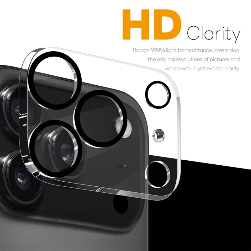 NORTHJO 2 шт. Защитное стекло для объектива камеры iPhone 17 Pro Max, черные круги, 3D полное покрытие, прозрачное закаленное стекло