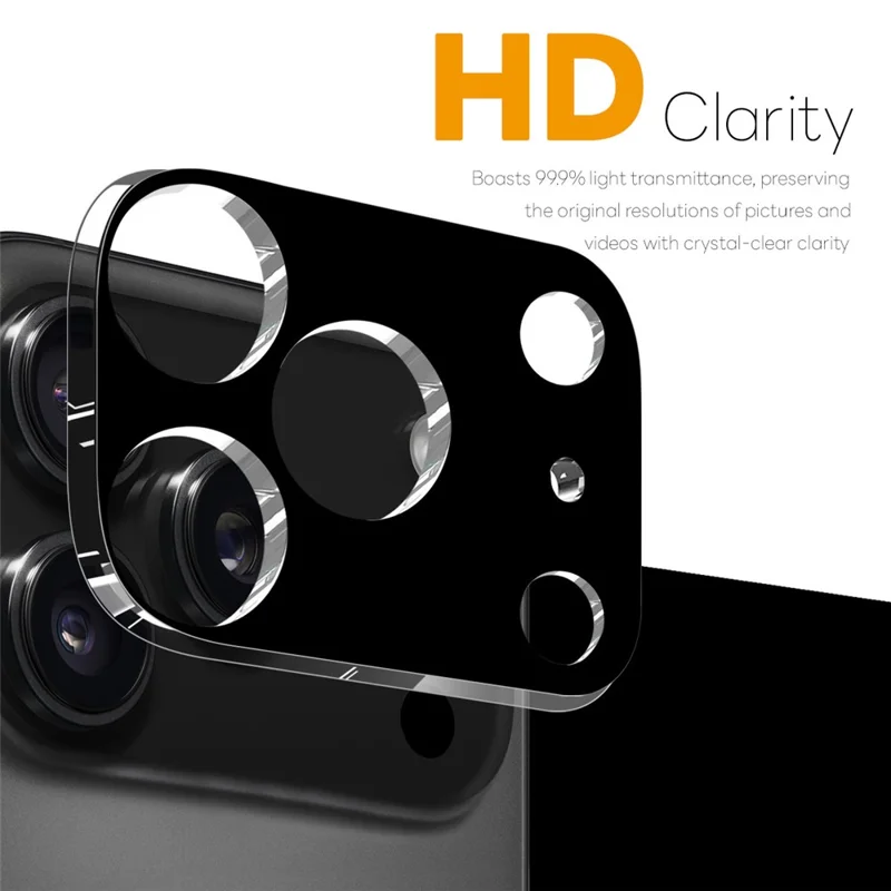 NORTHJO 2 Pezzi per iPhone 17 Pro Max Protezione Obiettivo Fotocamera Nero Seta Stampa 3D Vetro Temperato Pellicola Obiettivo Trasparente
