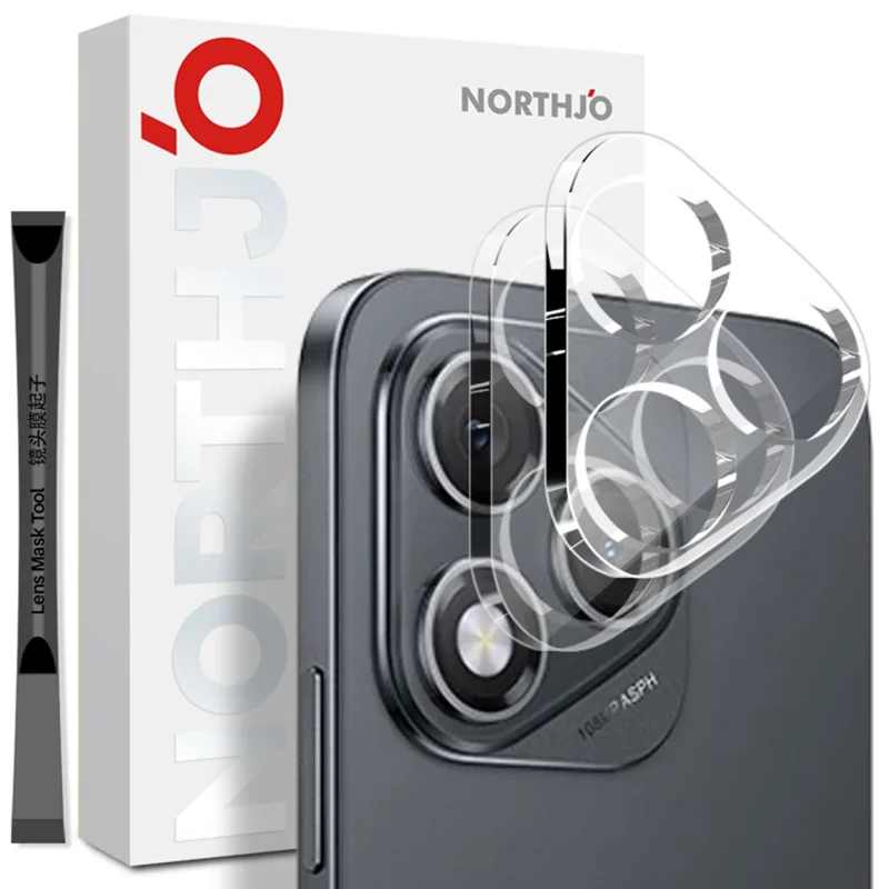 NORTHJO 2 Stück Kamera-Objektiv-Schutz für Honor 400 Lite 5G Gehärtetes Glas Klare Objektivfolie 3D Vollständige Abdeckung
