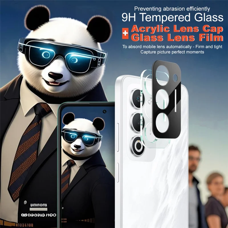 IMAK For Oppo A5 4G / A5 5G Tempered Glass Lens Film + Acrylic Cap (Black Version)
