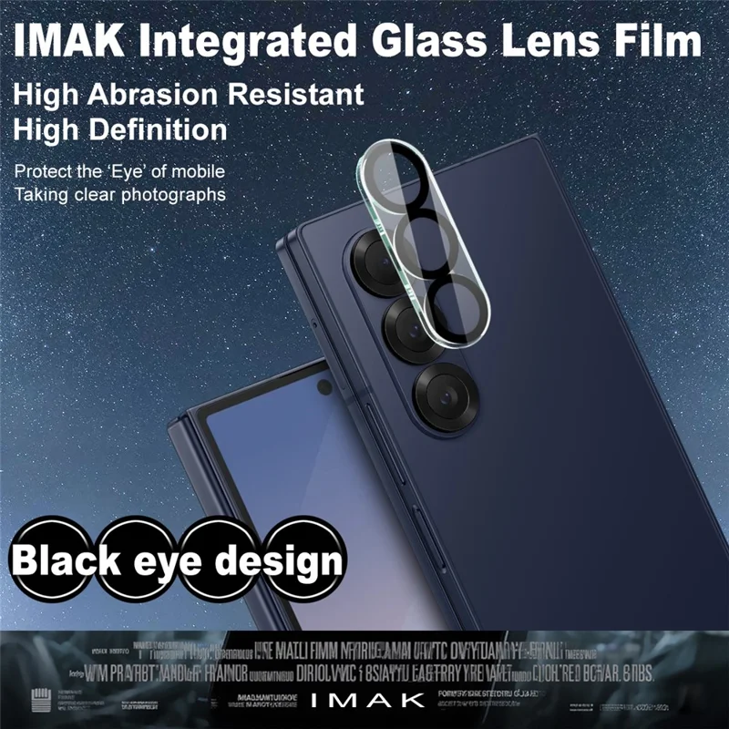 IMAK For Samsung Galaxy Z Fold7 5G Tempered Glass Camera Lens Protector Acrylic Lens Cap (Black Circle Design)