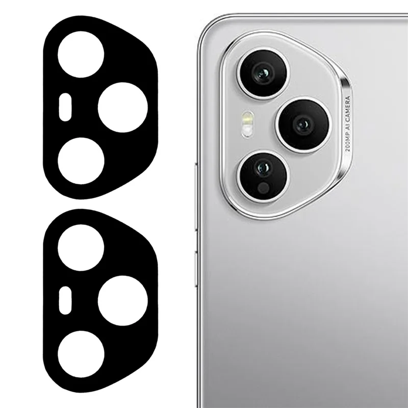 2 stk. til Honor 400 Pro 5G (Global) beskyttelse til kameraobjektiv med silkeprint, objektivfilm med 3D buede kanter