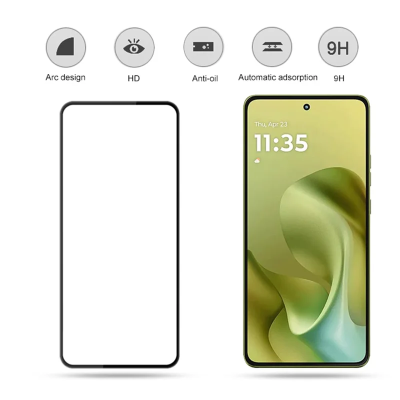 MOCOLO Pour Motorola Moto G86 5G / G86 Power 5G Protection d'écran Verre Trempé Anti-Choc Impression Soie - Noir