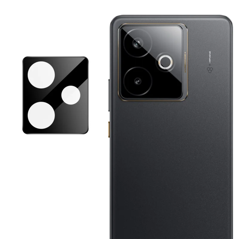 Protector de Cristal Templado para Lente de Cámara IMAK para Realme GT 7 5G / GT 7T 5G con Marco de Autoposicionamiento (Versión Negra)