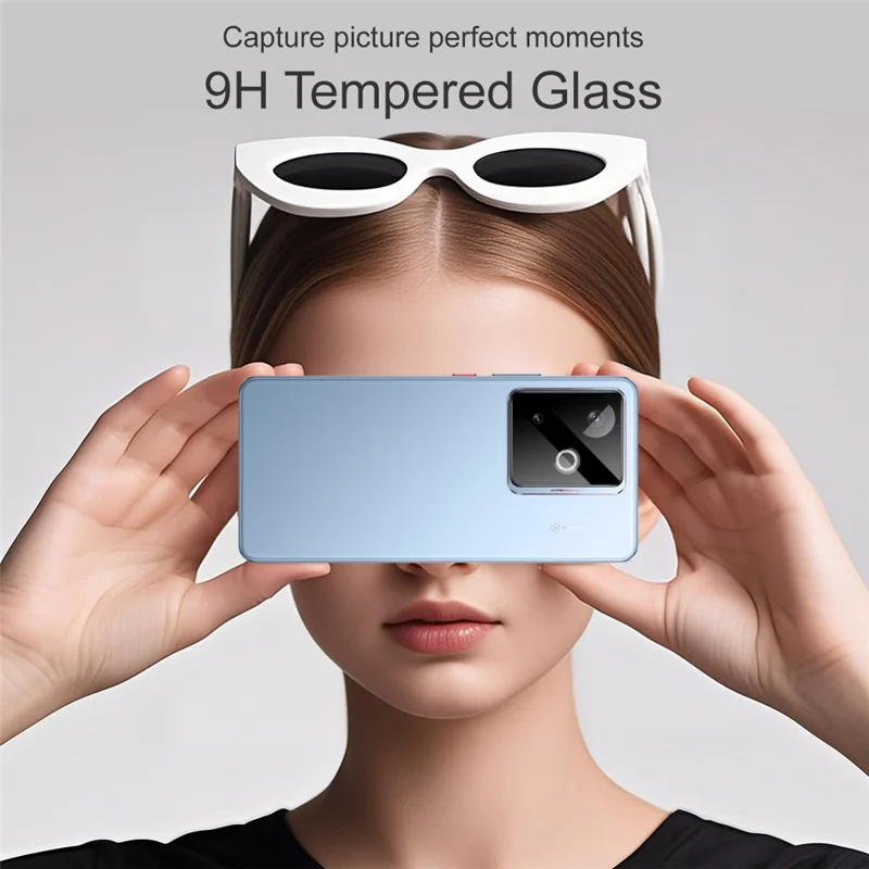 Protector de Cristal Templado para Lente de Cámara IMAK para Realme GT 7 5G / GT 7T 5G con Marco de Autoposicionamiento (Versión Negra)