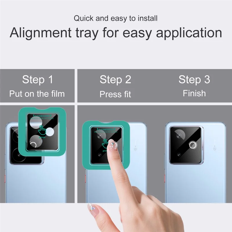 Protector de Cristal Templado para Lente de Cámara IMAK para Realme GT 7 5G / GT 7T 5G con Marco de Autoposicionamiento (Versión Negra)