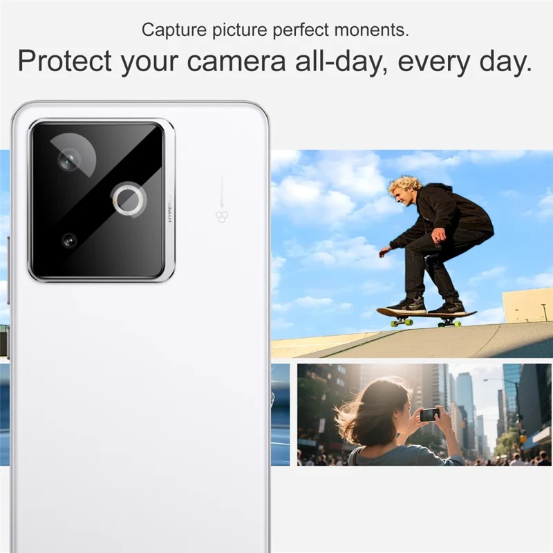 Protector de Cristal Templado para Lente de Cámara IMAK para Realme GT 7 5G / GT 7T 5G con Marco de Autoposicionamiento (Versión Negra)