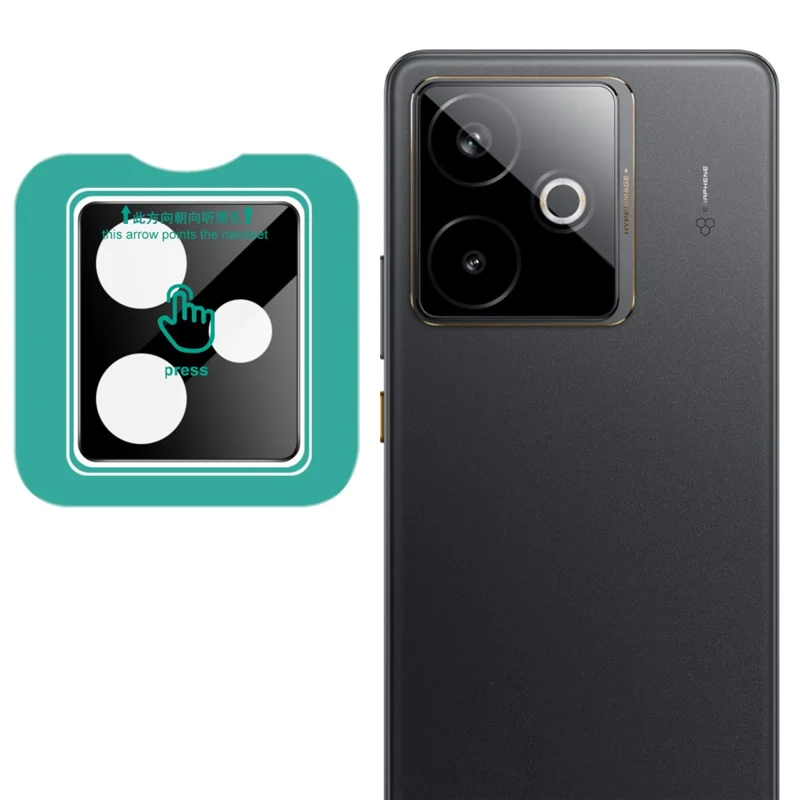 Protector de Cristal Templado para Lente de Cámara IMAK para Realme GT 7 5G / GT 7T 5G con Marco de Autoposicionamiento (Versión Negra)