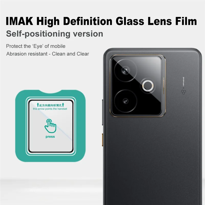IMAK For Realme GT 7 5G / GT 7T 5G Camera Lens Protector Tempered Glass Lens Film with Self Positioning Frame