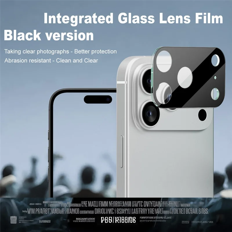 IMAK Per iPhone 17 Pro Max Protezione Lente Fotocamera Vetro Temperato HD Trasparente Pellicola Lente (Versione Nera)