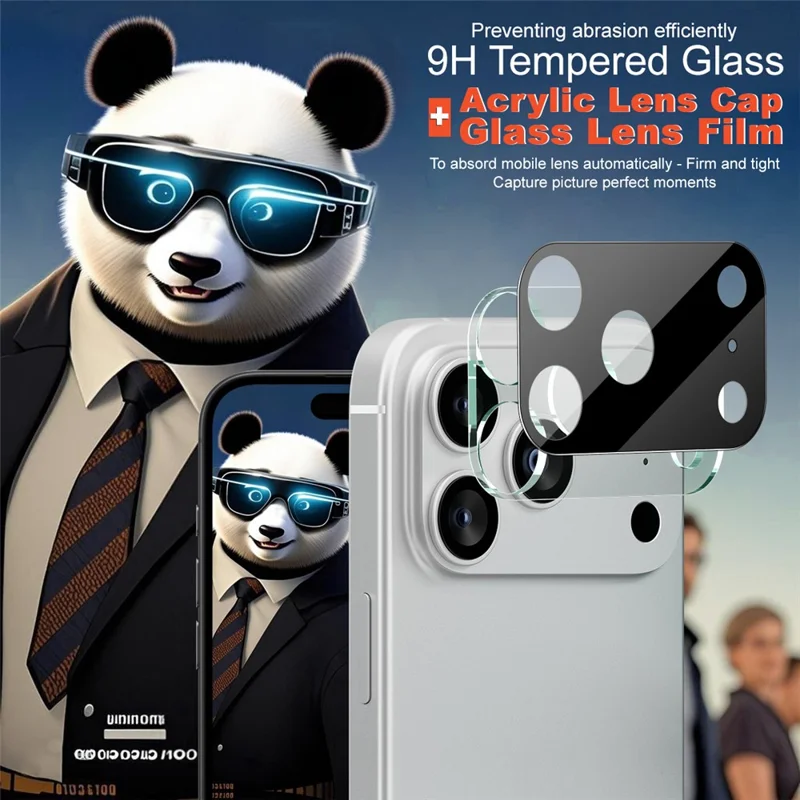 IMAK Per iPhone 17 Pro Max Protezione Lente Fotocamera Vetro Temperato HD Trasparente Pellicola Lente (Versione Nera)