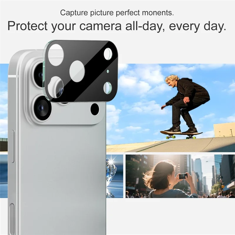 IMAK Per iPhone 17 Pro Max Protezione Lente Fotocamera Vetro Temperato HD Trasparente Pellicola Lente (Versione Nera)