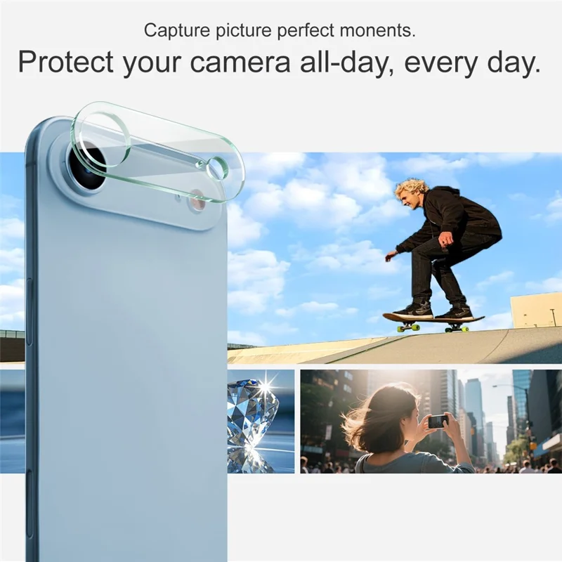 IMAK Para iPhone 17 Protetor de Lente de Câmera em Vidro Temperado + Tampa de Lente de Acrílico