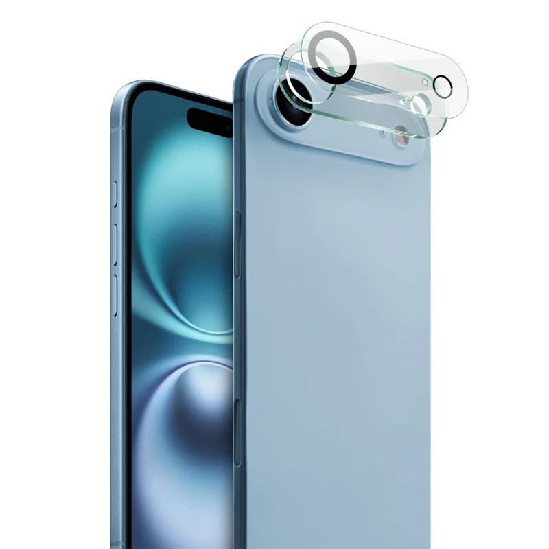 IMAK For iPhone 17 Air Tempered Glass Camera Lens Protector Acrylic Lens Cap (Black Circle Design)