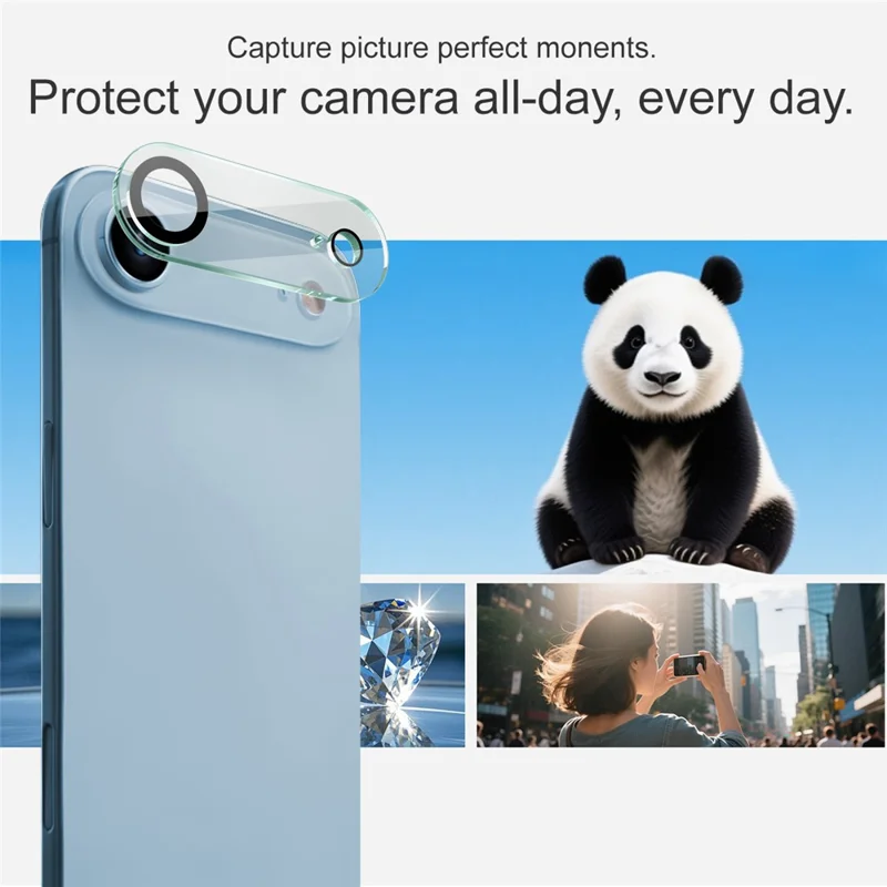IMAK For iPhone 17 Air Tempered Glass Camera Lens Protector Acrylic Lens Cap (Black Circle Design)