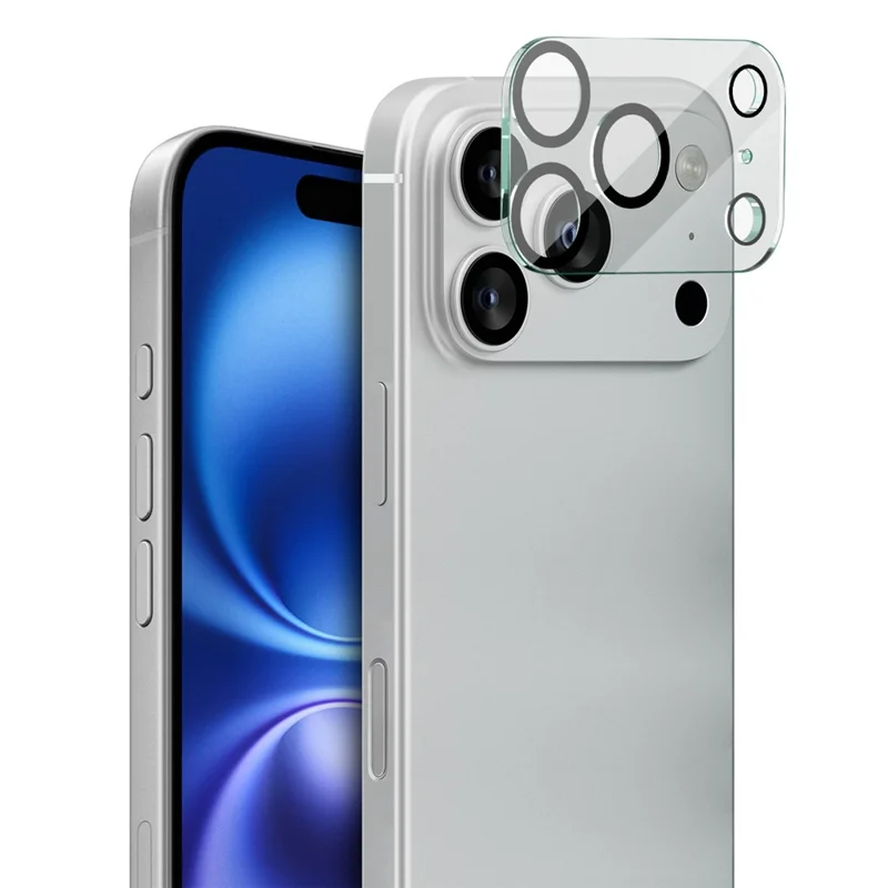IMAK Para iPhone 17 Pro Max Protetor de Lente de Vidro Temperado Capa de Lente Acrílica (Design de Círculo Preto)