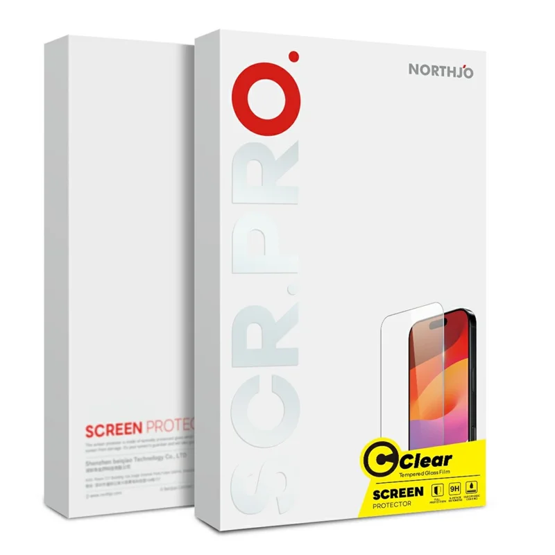NORTHJO A+ Displayschutz für iPhone 17 – Klare 0,3mm 2,5D Panzerglasfolie