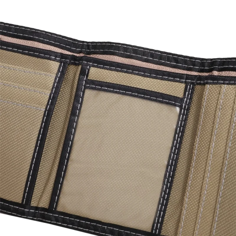 JEMINAL 1103# Portefeuille en toile pour hommes Étudiants Pochette à main Tendance Mode Porte-monnaie avec poche extérieure pour monnaie - Kaki
