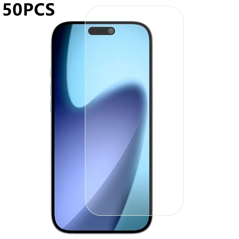 50Pcs / Pack For iPhone 17 Pro Max Screen Protector Thick Glue HD Clear High Aluminium-Silicon Glass Film Anti Explosion