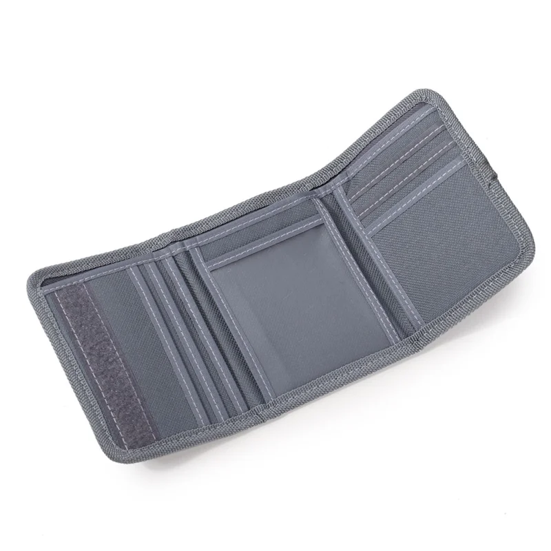 JEMINAL 21509 Nylon Wallet for Men Classic Casual Bifold Purse Student Sporty Money Clip - Dark Grey