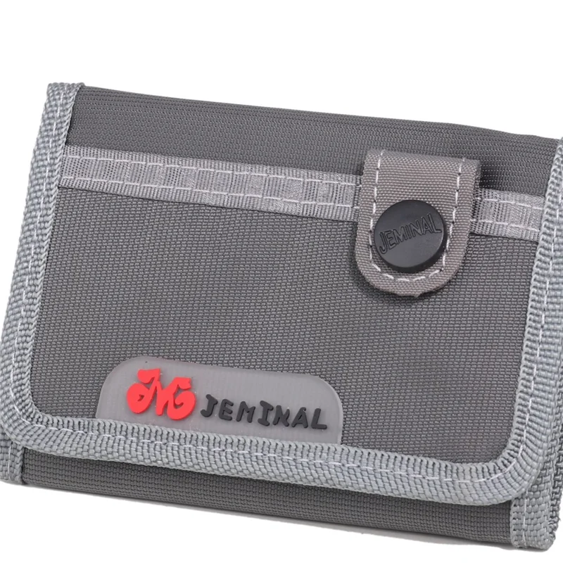 JEMINAL 21509 Nylon Wallet for Men Classic Casual Bifold Purse Student Sporty Money Clip - Dark Grey
