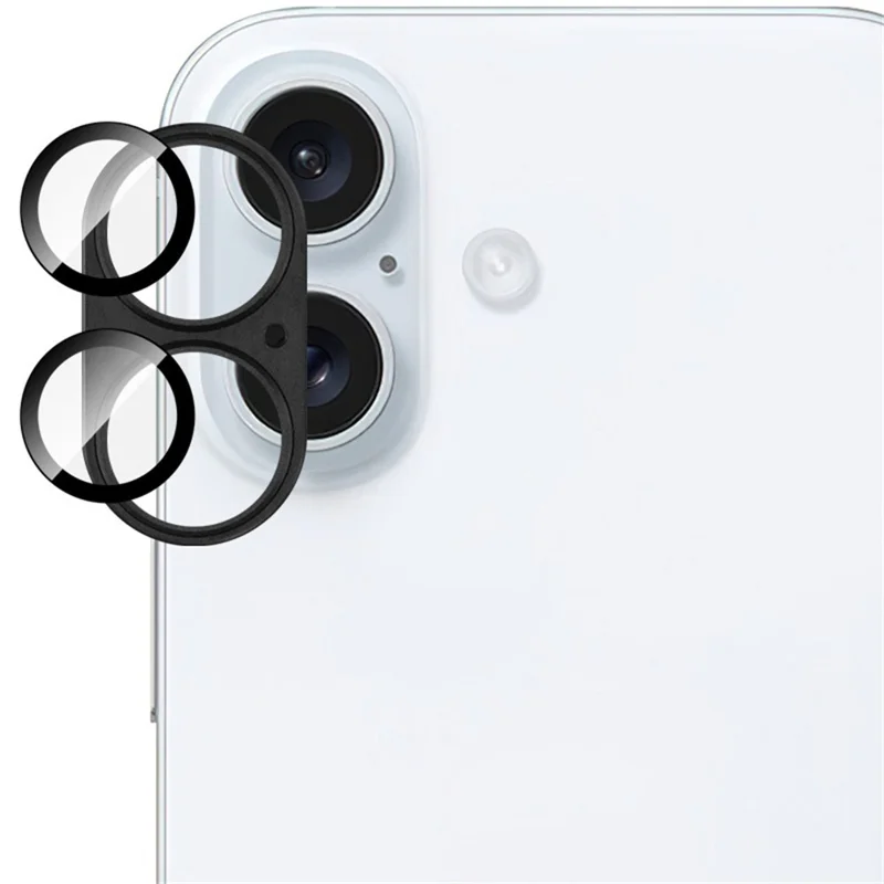 IMAK For iPhone 17 Camera Lens Film Metal Lens Cap + Tempered Glass Lens Protector - Black