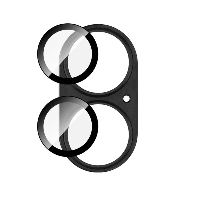 IMAK For iPhone 17 Camera Lens Film Metal Lens Cap + Tempered Glass Lens Protector - Black