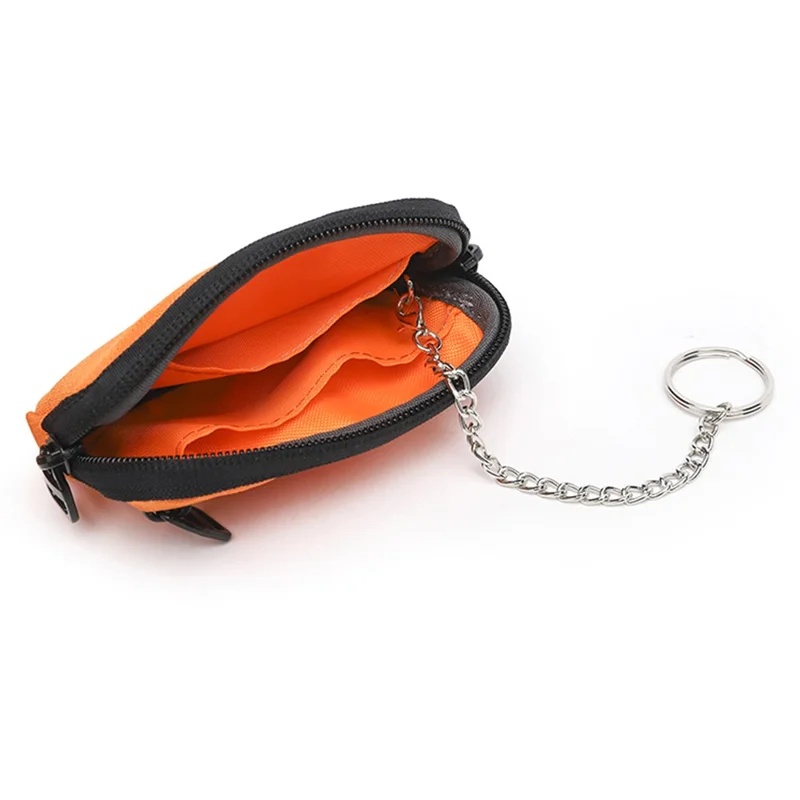 JEMINAL 2326# Mini Key Coin Purse Wallet with Lanyard Strap Portable Keychain Pouch - Black
