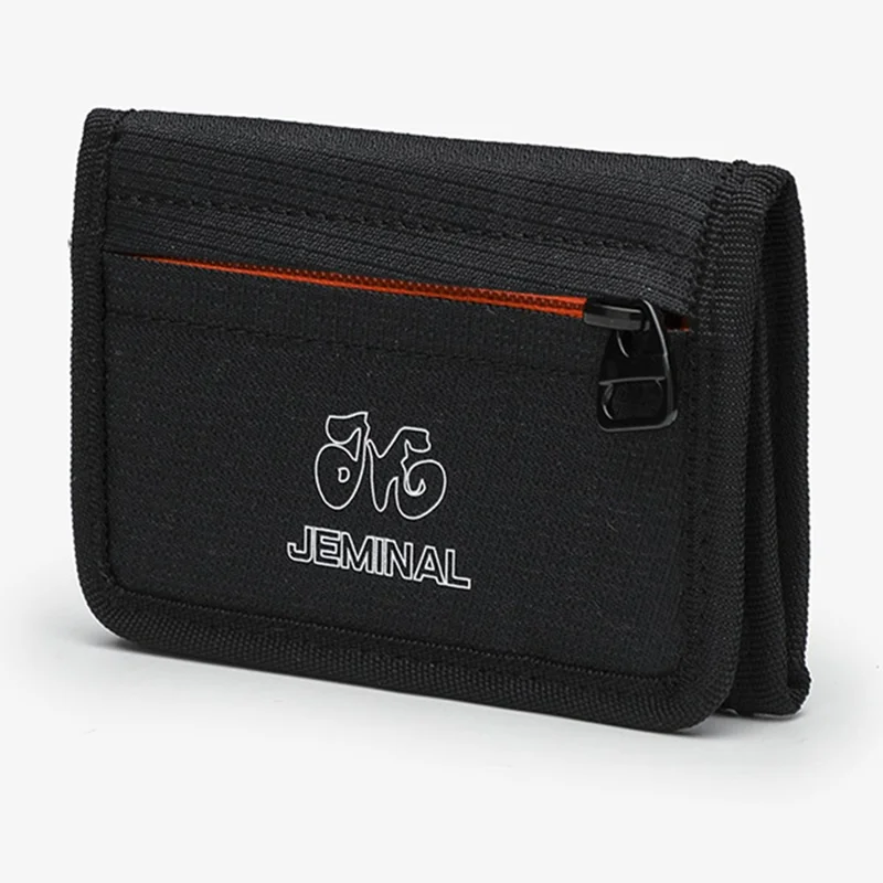 JEMINAL 2401# Folding Pocket Wallet Casual Sports Purse for Men  /  Women  /  Students - Black