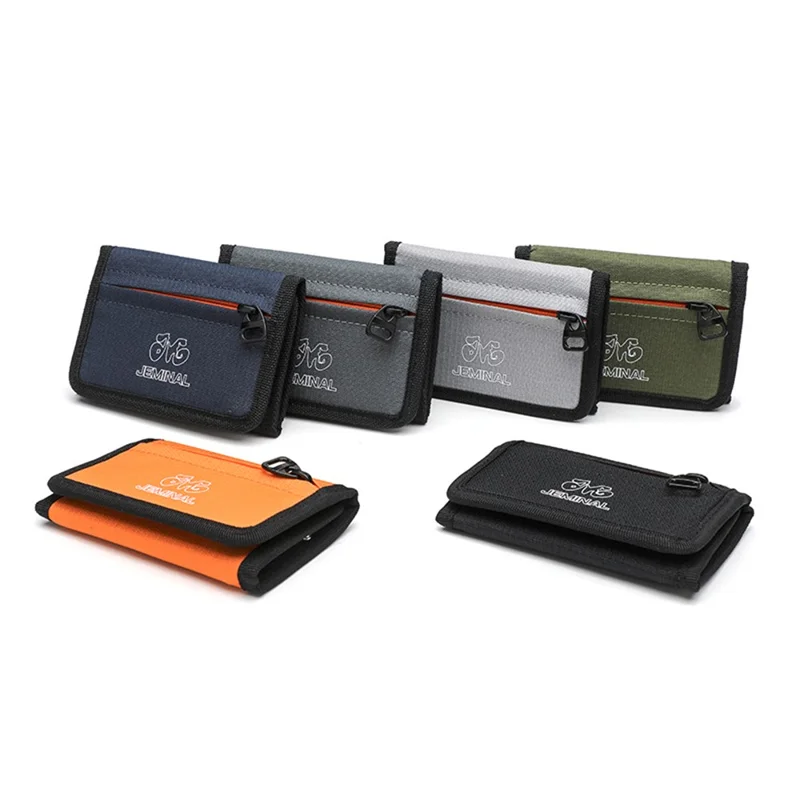 JEMINAL 2401# Folding Pocket Wallet Casual Sports Purse for Men  /  Women  /  Students - Black