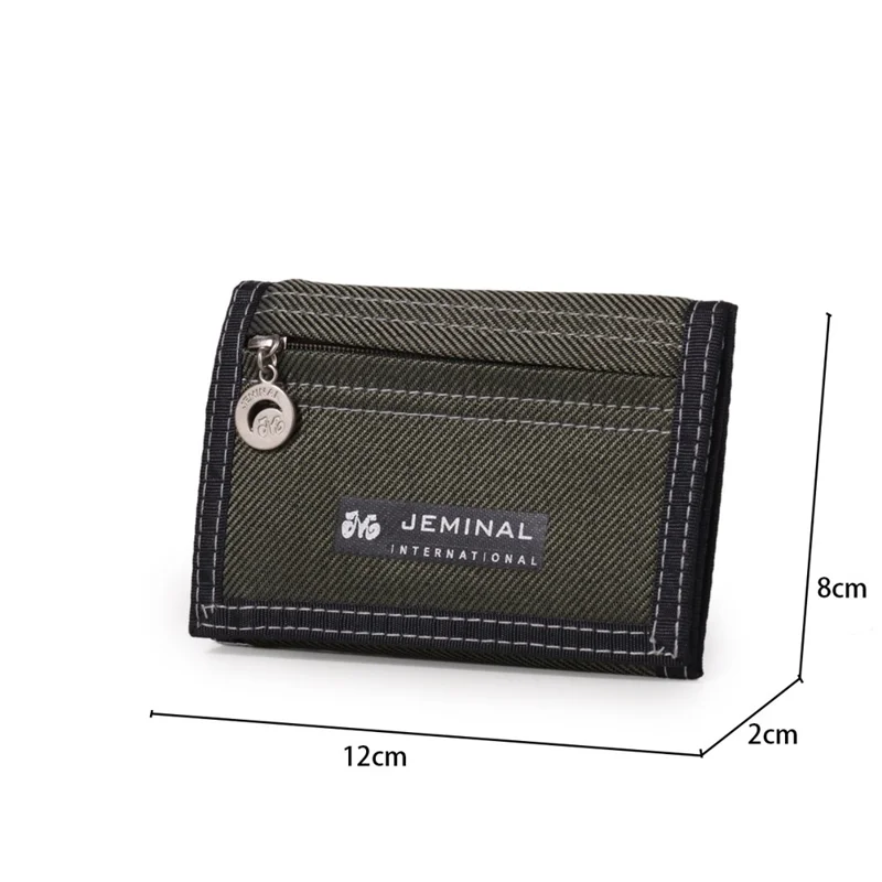 JEMINAL 1303# Classic Zippered Coin Purse Wallet for Students Minimalist Design - Green