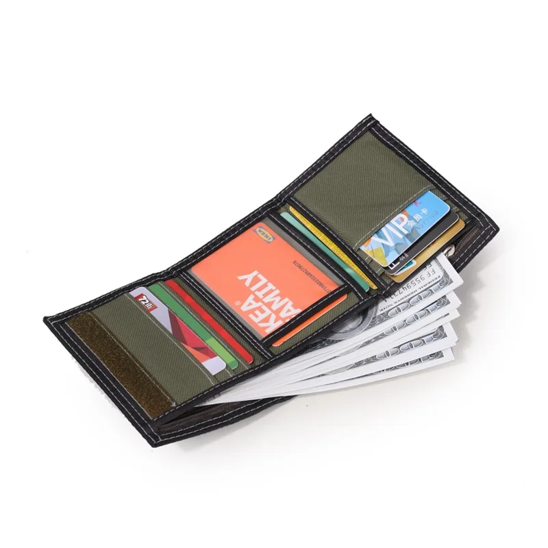 JEMINAL 1303# Classic Zippered Coin Purse Wallet for Students Minimalist Design - Green