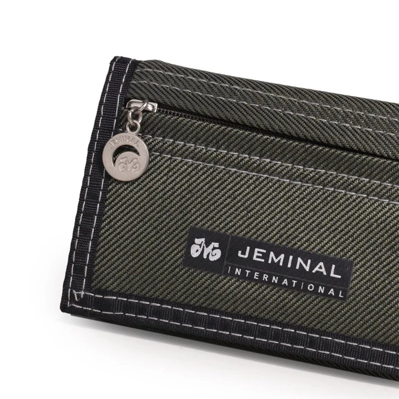 JEMINAL 1303# Classic Zippered Coin Purse Wallet for Students Minimalist Design - Green