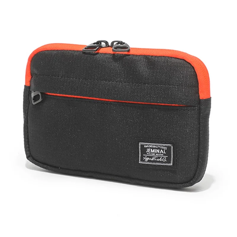 JEMINAL 2327# Multi-Function Phone Bag ID Card Holder Coin Purse Key Organizer with Lanyard - Black