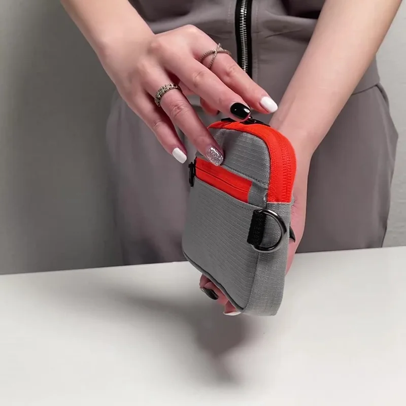 JEMINAL 2327# Multi-Function Phone Bag ID Card Holder Coin Purse Key Organizer with Lanyard - Black