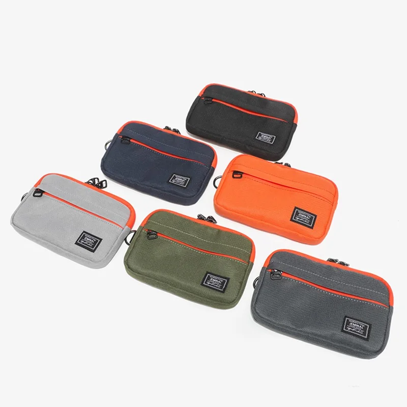 JEMINAL 2327# Multi-Function Phone Bag ID Card Holder Coin Purse Key Organizer with Lanyard - Black