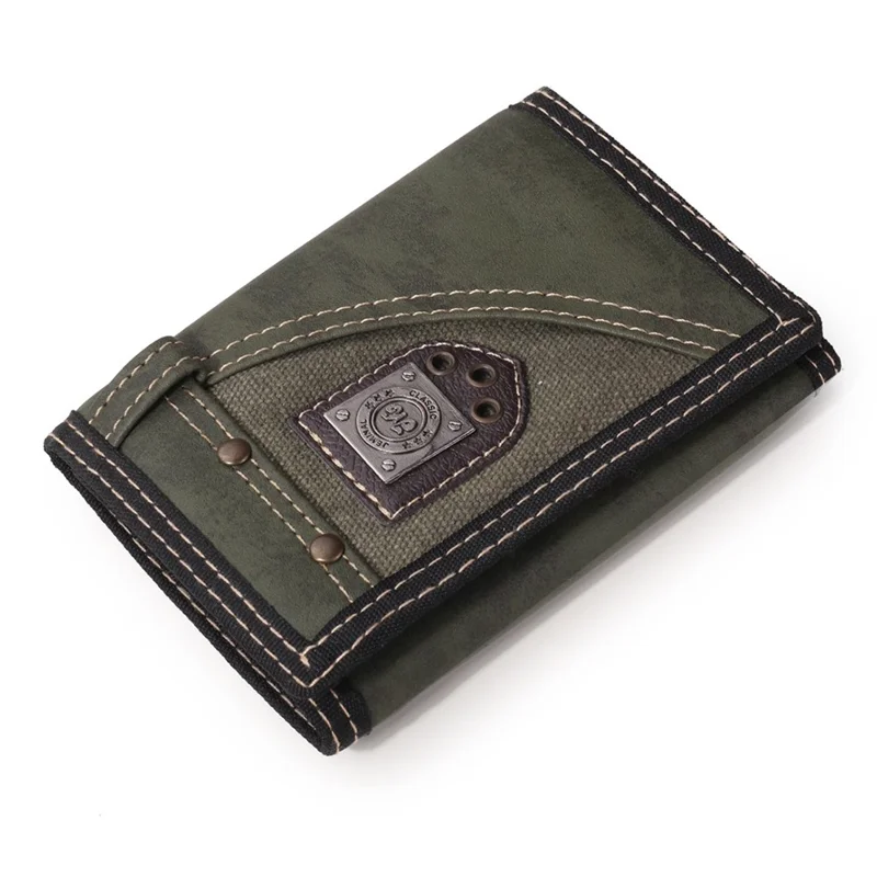 JEMINAL 611# Carteira Portátil para Homens Estudantes Esportiva Casual Slim Bifold - Verde Militar