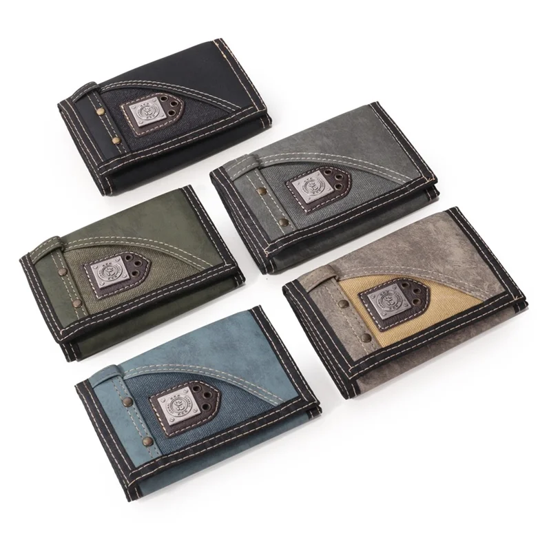 JEMINAL 611# Carteira Portátil para Homens Estudantes Esportiva Casual Slim Bifold - Verde Militar