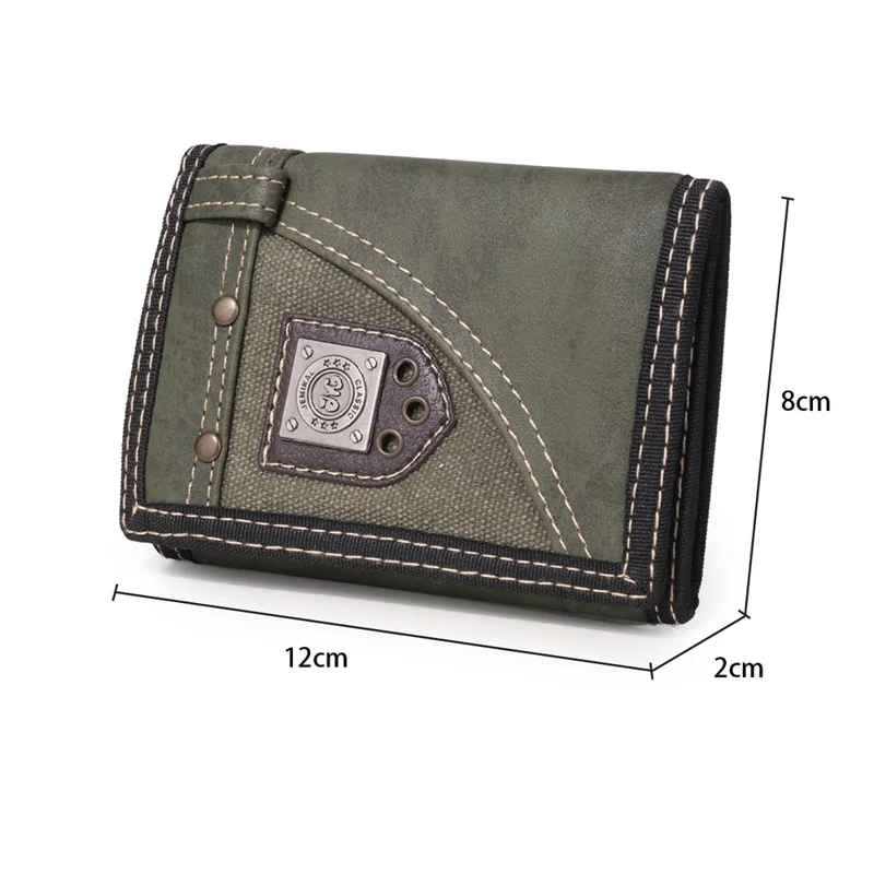 JEMINAL 611# Carteira Portátil para Homens Estudantes Esportiva Casual Slim Bifold - Verde Militar