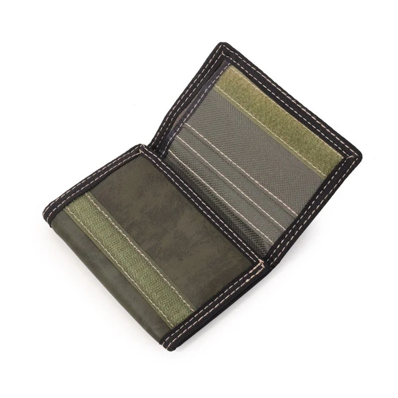 JEMINAL 611# Carteira Portátil para Homens Estudantes Esportiva Casual Slim Bifold - Verde Militar