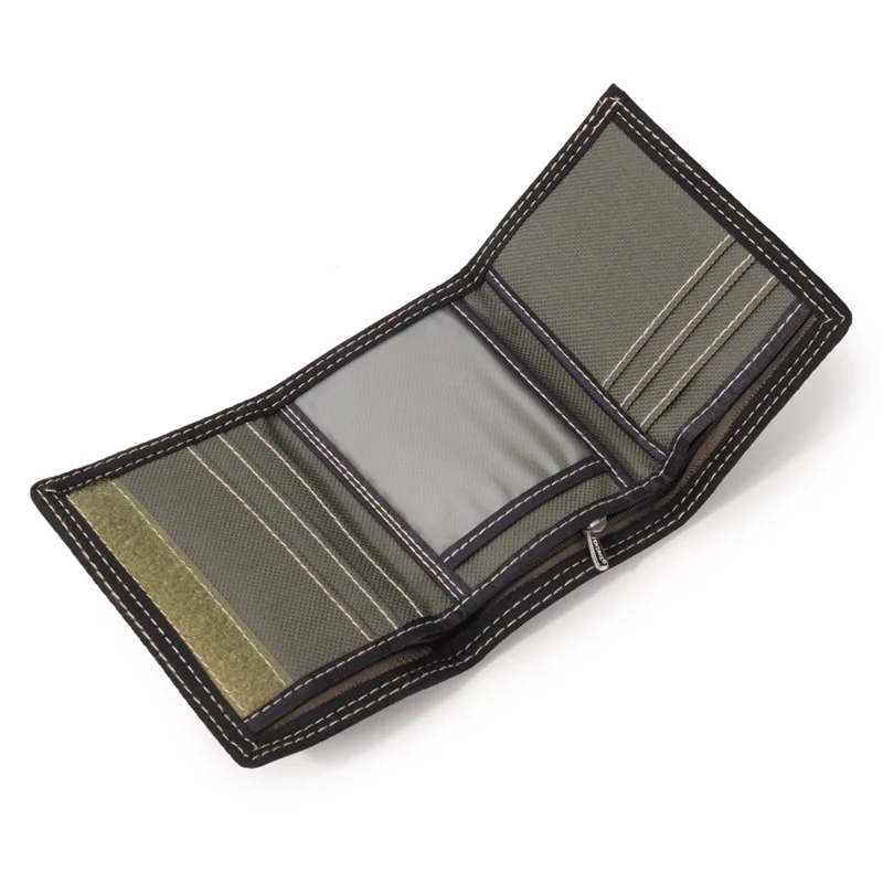 JEMINAL 611# Carteira Portátil para Homens Estudantes Esportiva Casual Slim Bifold - Verde Militar