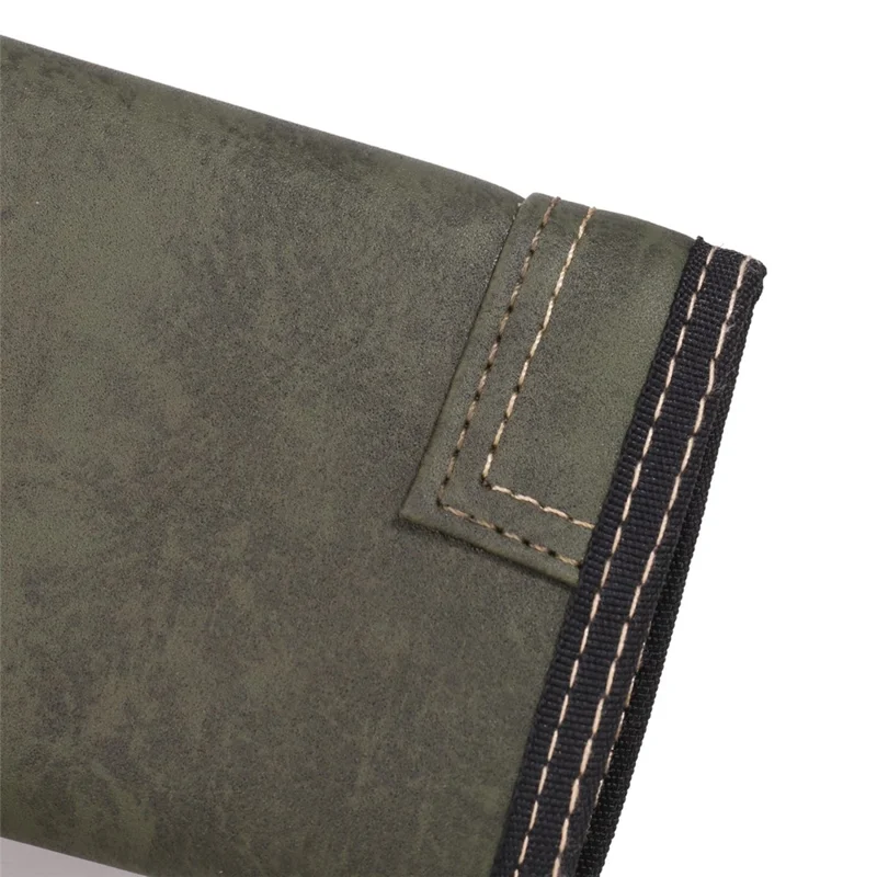 JEMINAL 611# Carteira Portátil para Homens Estudantes Esportiva Casual Slim Bifold - Verde Militar