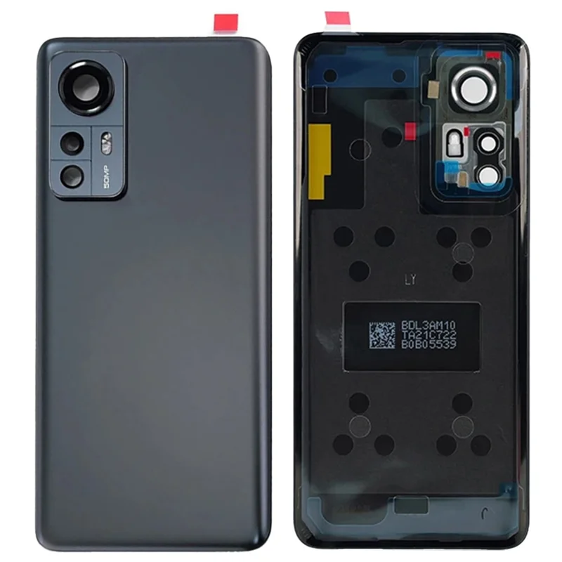 Per Xiaomi 12 5G / 12X 5G Coperchio Posteriore Batteria con Anello Lente Fotocamera Ricambio (Senza Logo) - Nero