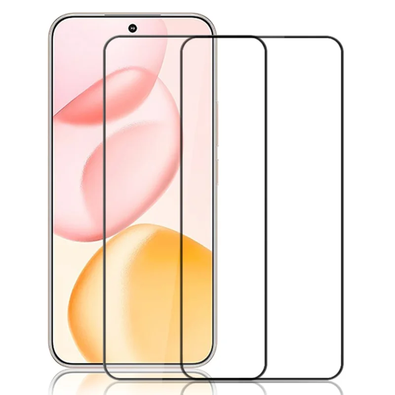 AMORUS 2Pcs For Honor 400 5G (Global) Screen Protector Shatterproof Silk Printing Tempered Glass Film - Black