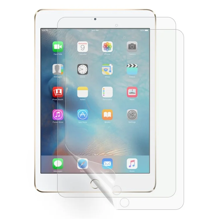 2Pcs / Set Transparent Screen Protector for iPad mini 4, Full Coverage Soft PET Anti-Scratch Protective Film