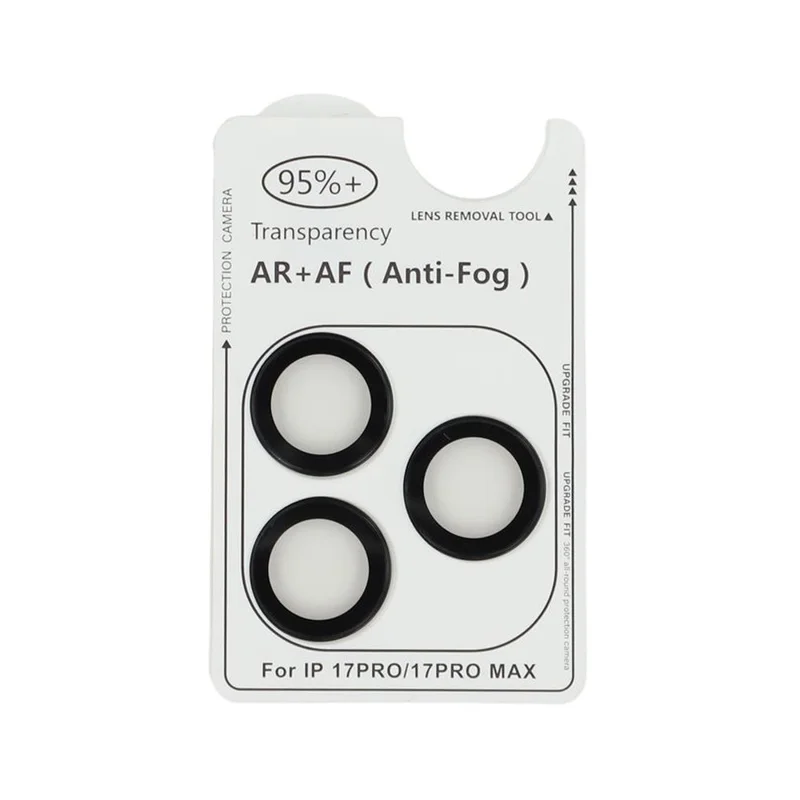 Para iPhone 17 Pro / 17 Pro Max Protetor de Lente da Câmera Revestimento Eletrolítico Vidro Temperado Ultra HD Película da Lente - Preto
