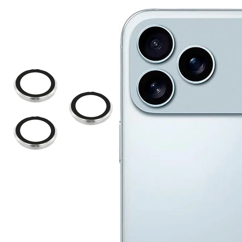 For iPhone 17 Pro / 17 Pro Max Camera Lens Protector Electroplating Ultra HD Tempered Glass Lens Film - Silver